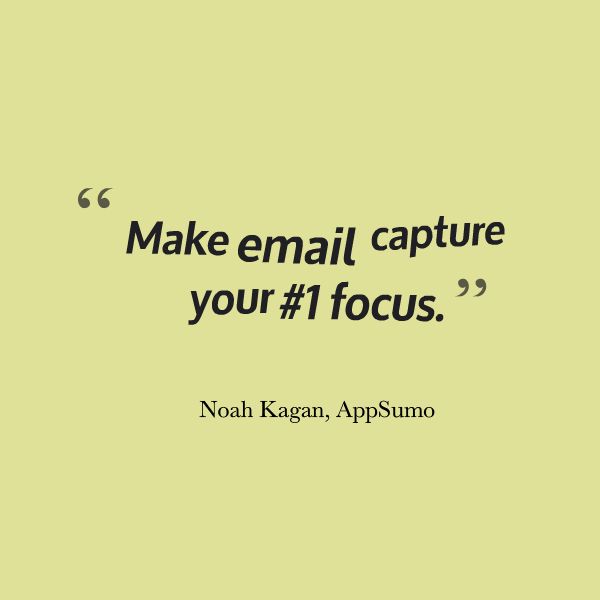 Make email capture your #1 focus.